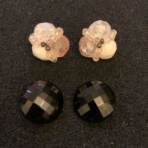 Vintage clip on earrings. 2‎ pairs Made In Western Germany.